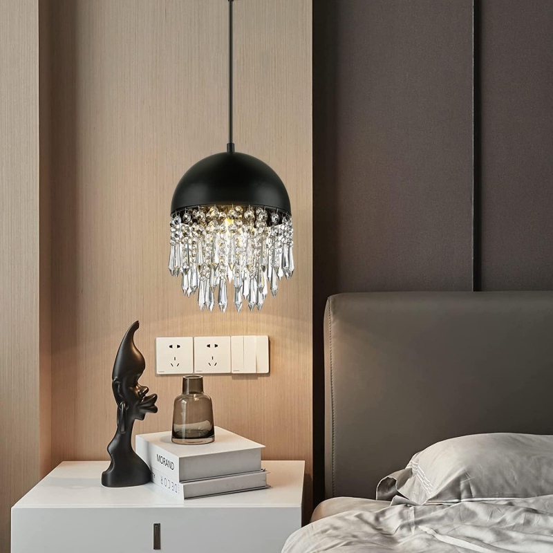 Bedroom crystal hanging light