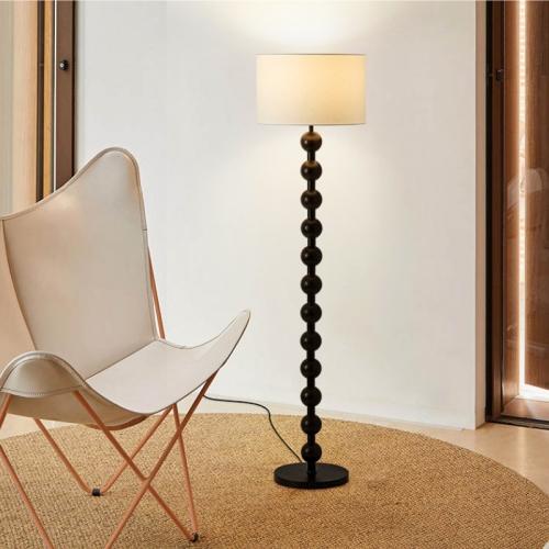 Simple wooden floor lamp