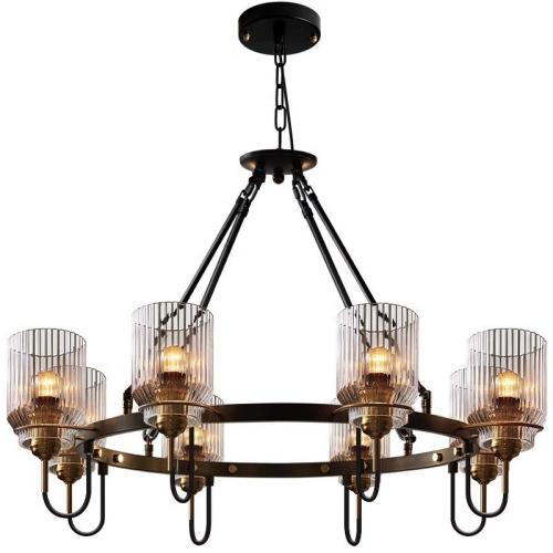 8 Light glass chandelier