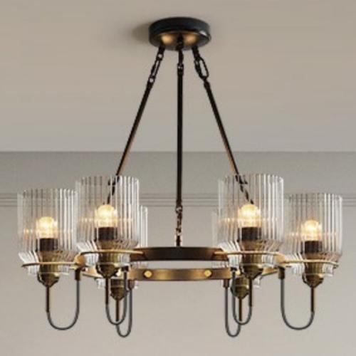 8 Light glass chandelier