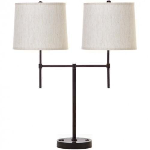 Bronze double shade table lamp