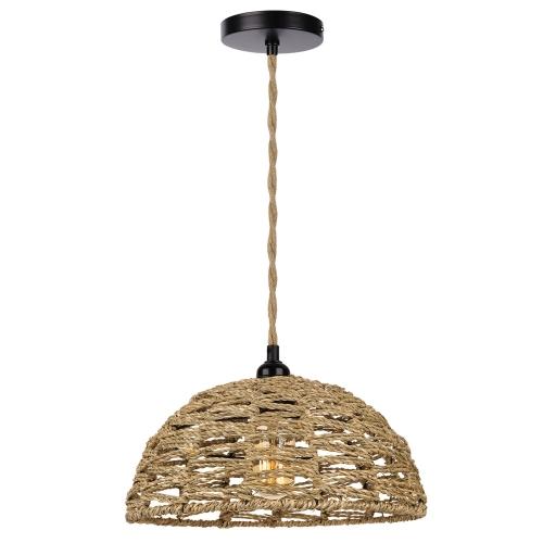 Natural rope pendant light