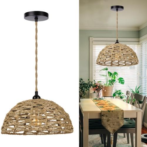 Natural rope pendant light